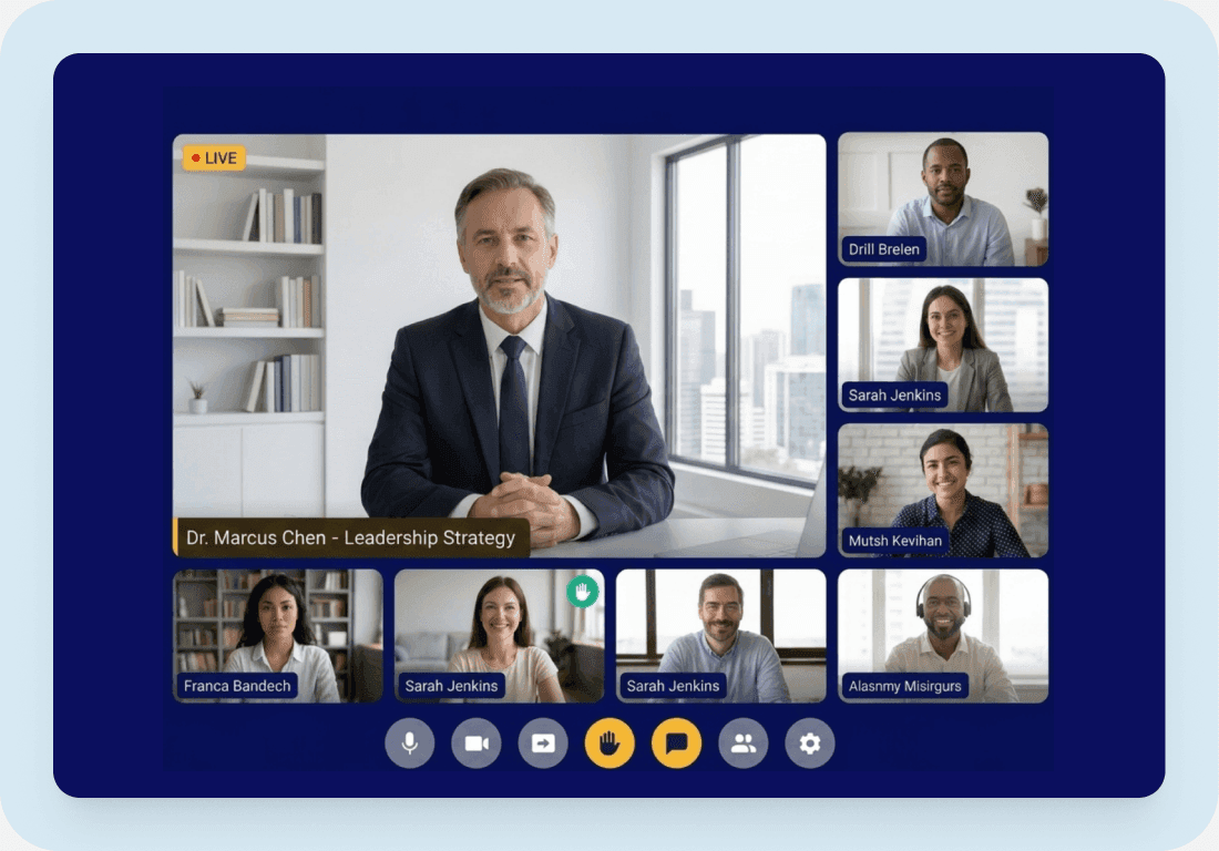 Sesión en vivo de CLC con el facilitador y los participantes conectados